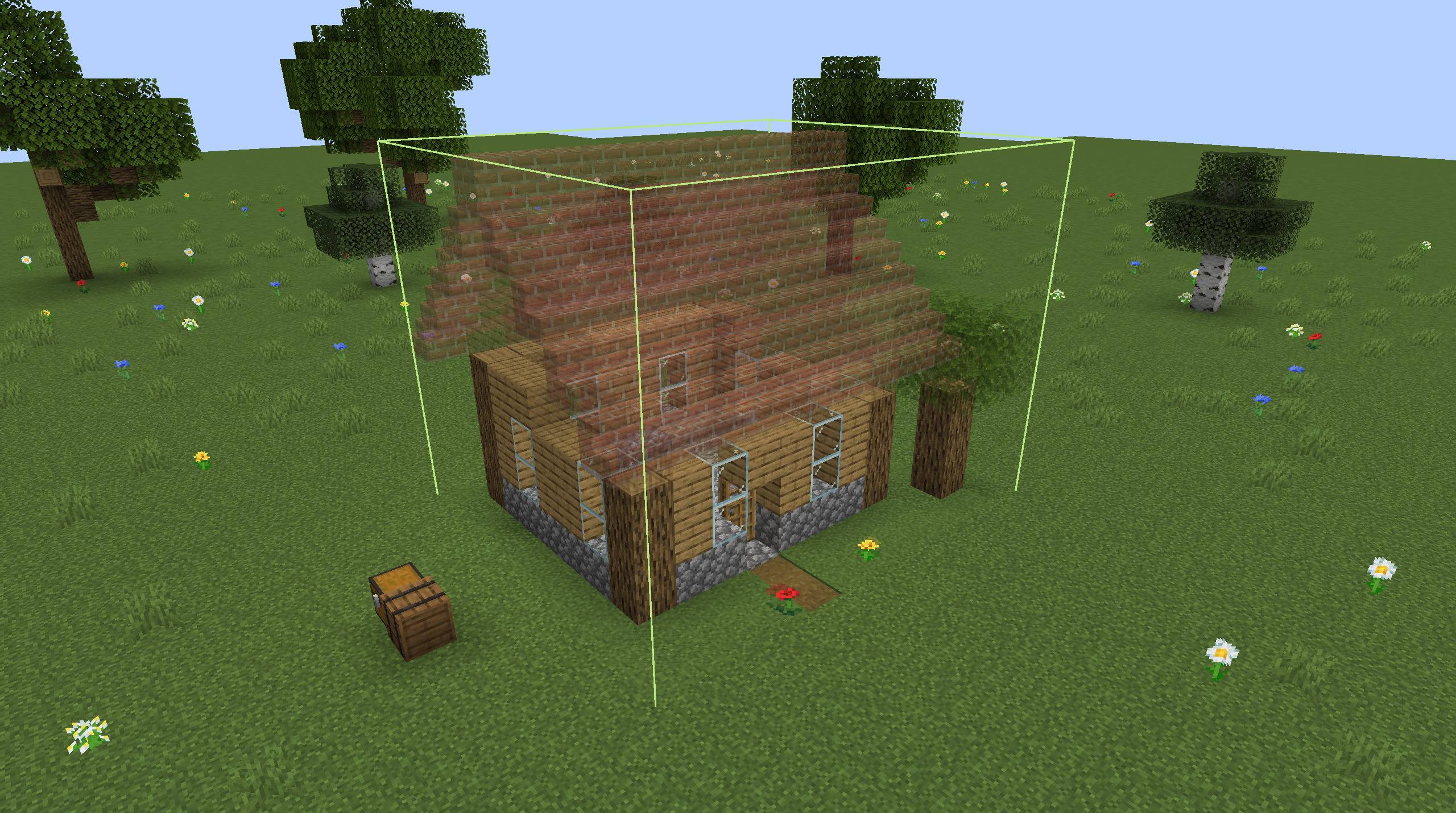 Thumbnail Placed blocks are solid and the rest is still shown as a preview.