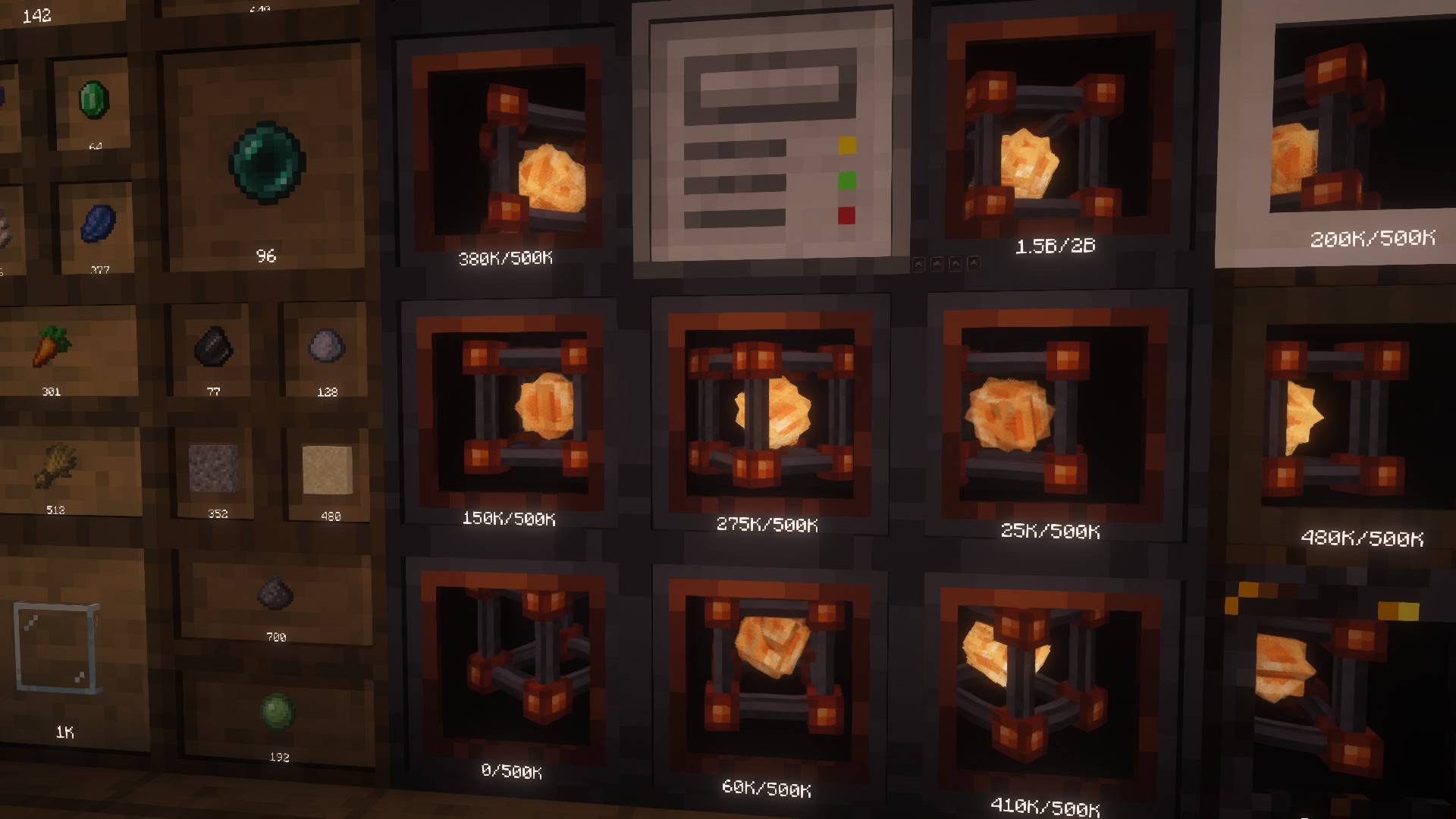 Thumbnail Energy Drawers, framed copper and quartz drawers and a Storage Controller in the same wall as Functional Storage item drawers.