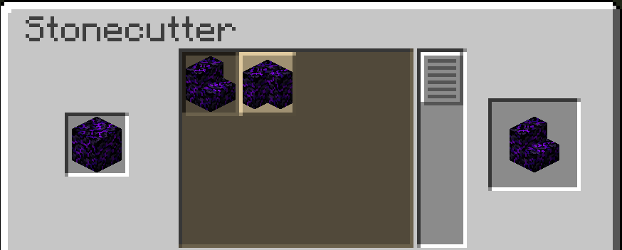 Thumbnail Cutting crying obsidian stairs using a stonecutter