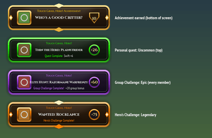 Achievement and Quest Toasts