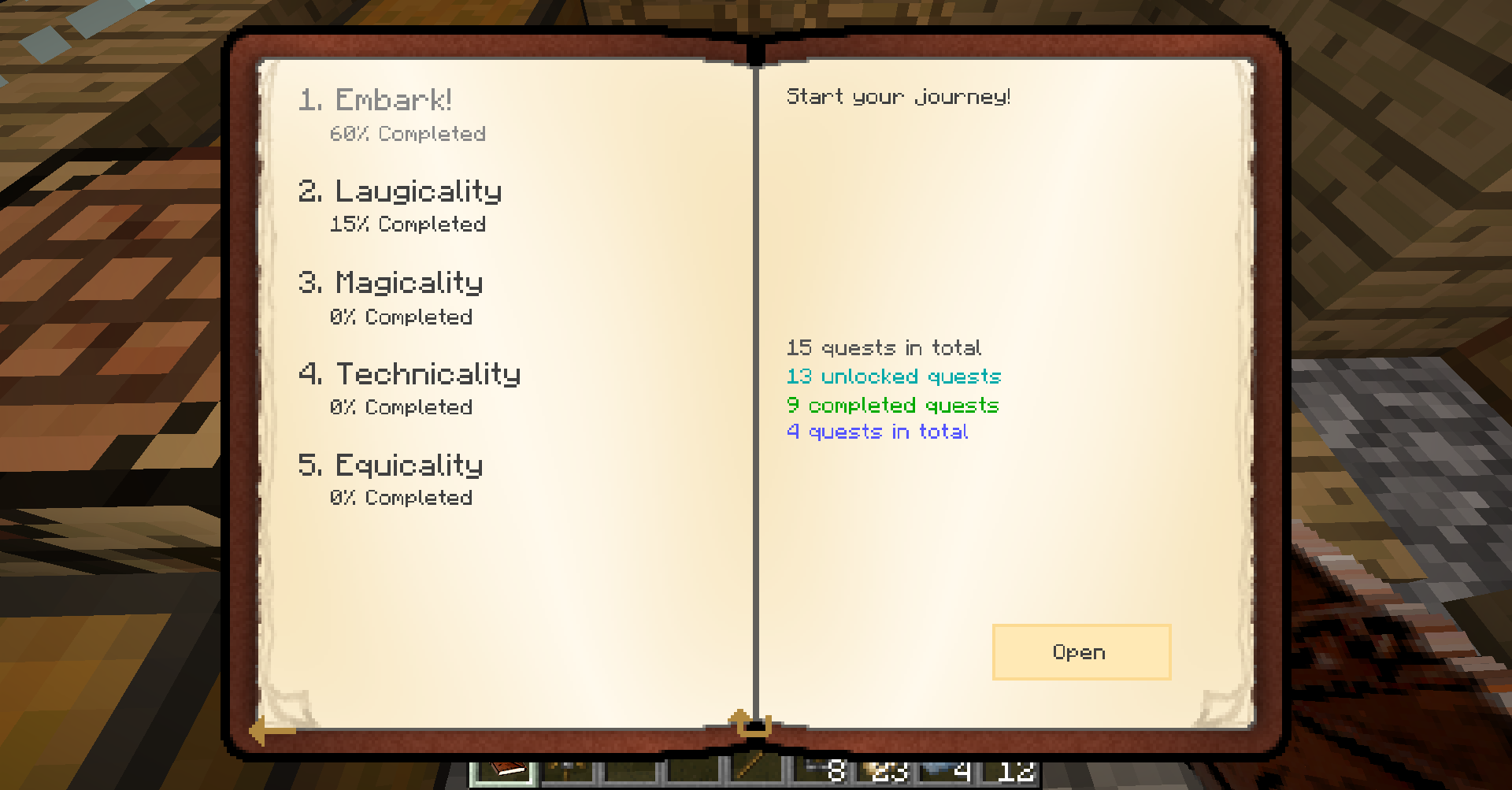 The Chapters of Quests in LaugiCraft