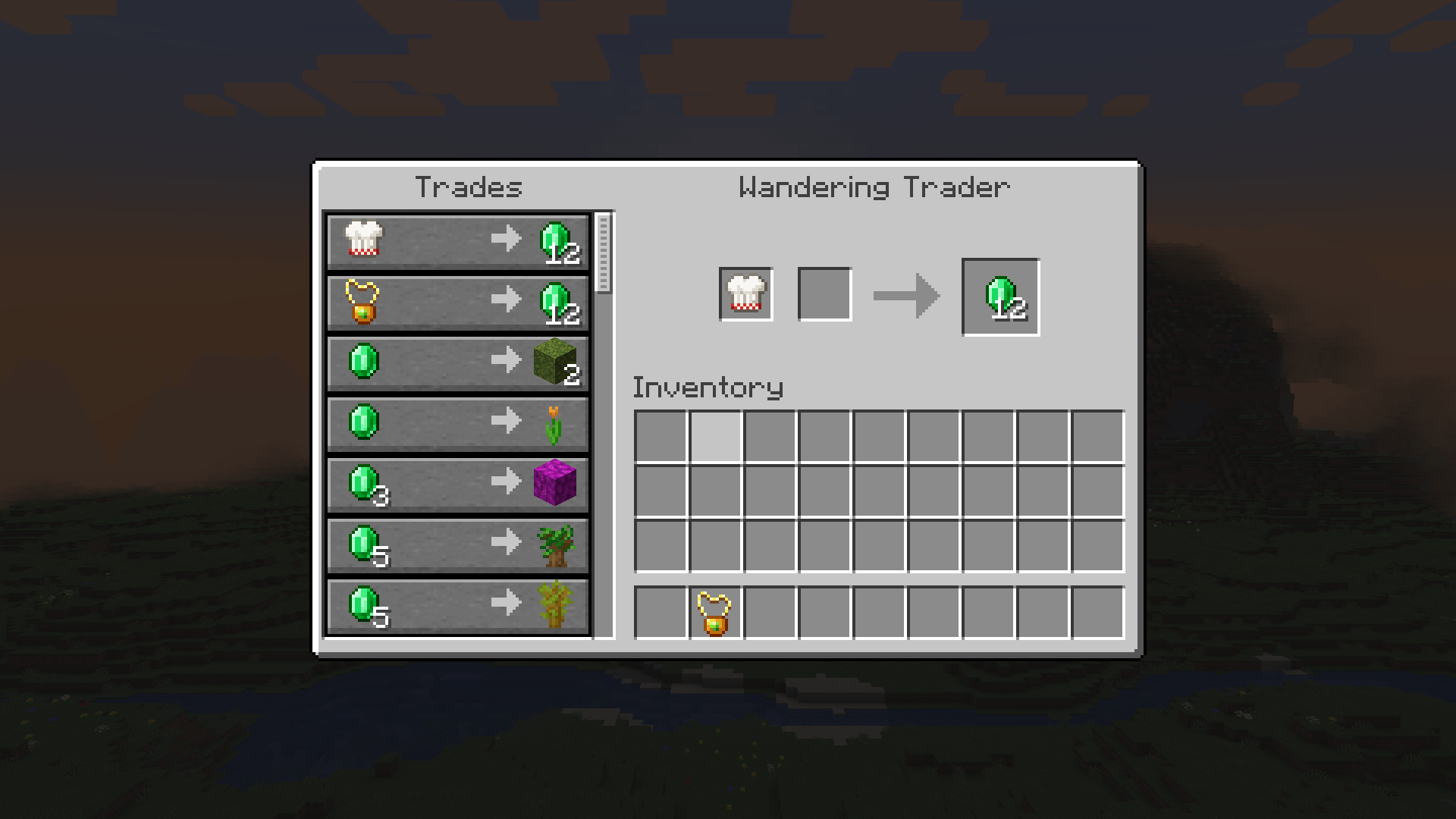 A wandering trader offering to buy artifacts