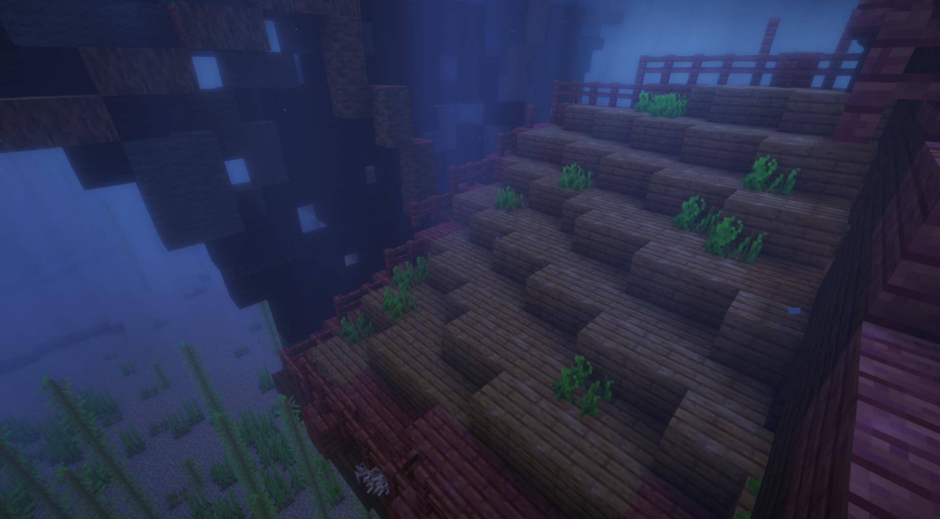 A pirate galleon snapped in two