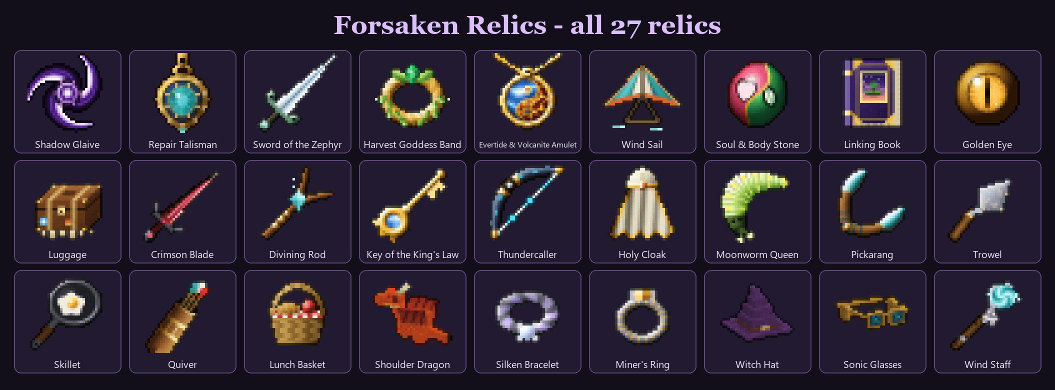 All 27 relics