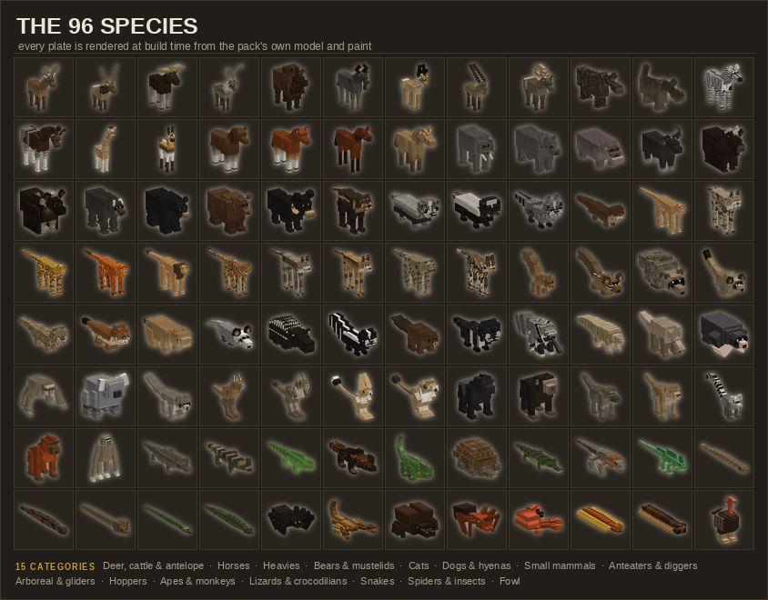 The 96 species