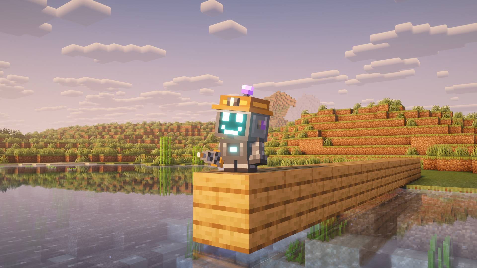 Thumbnail The bot lays a bridge, block by block, across the river