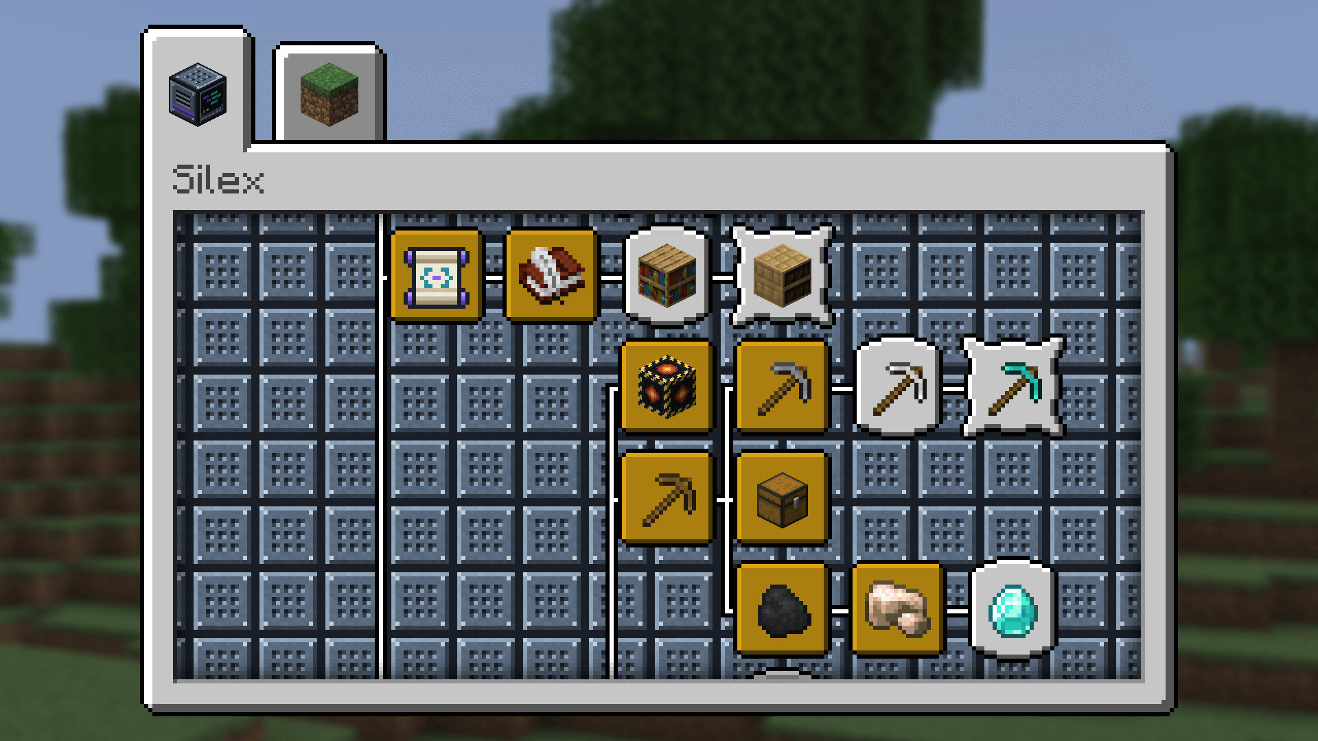 Thumbnail The Silex tab of the advancements screen: 63 goals, six of them hidden