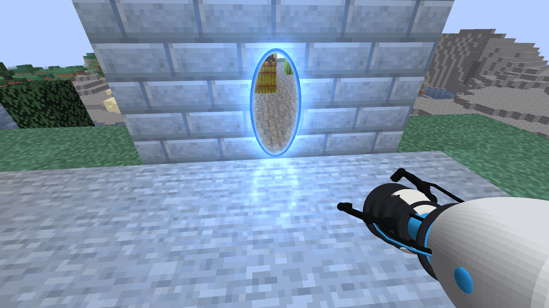 Thumbnail The portal ring reflects as a glossy oval on the stone floor.