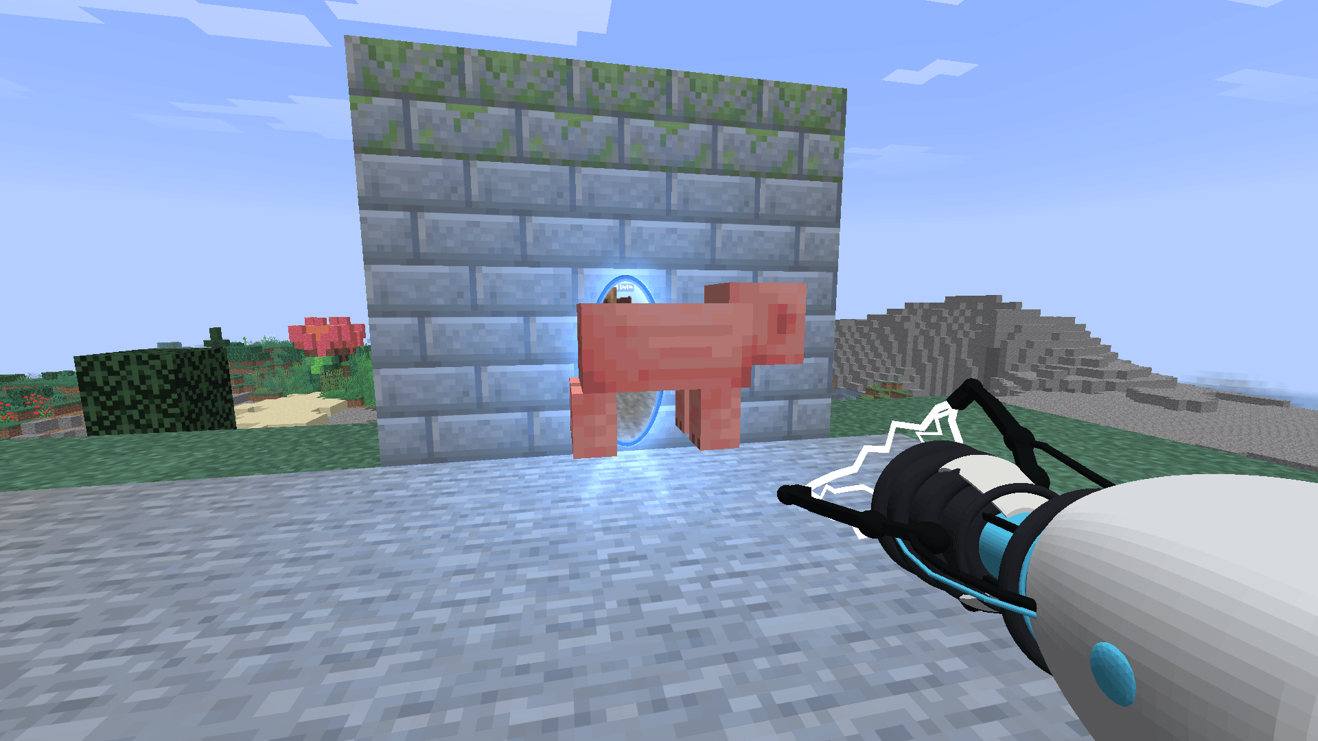 Thumbnail Close-up of the gun's claws and electric arcs while carrying a mob.
