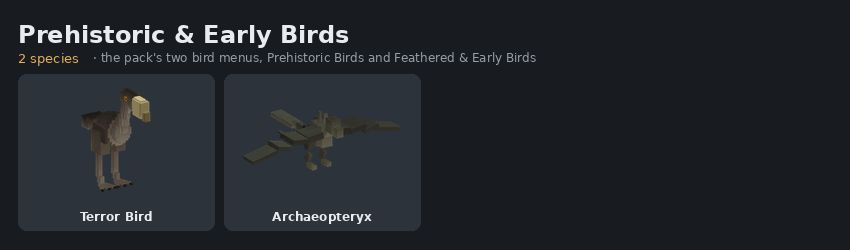 Terror bird and archaeopteryx