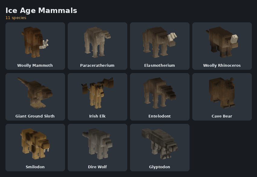 Ice age mammals