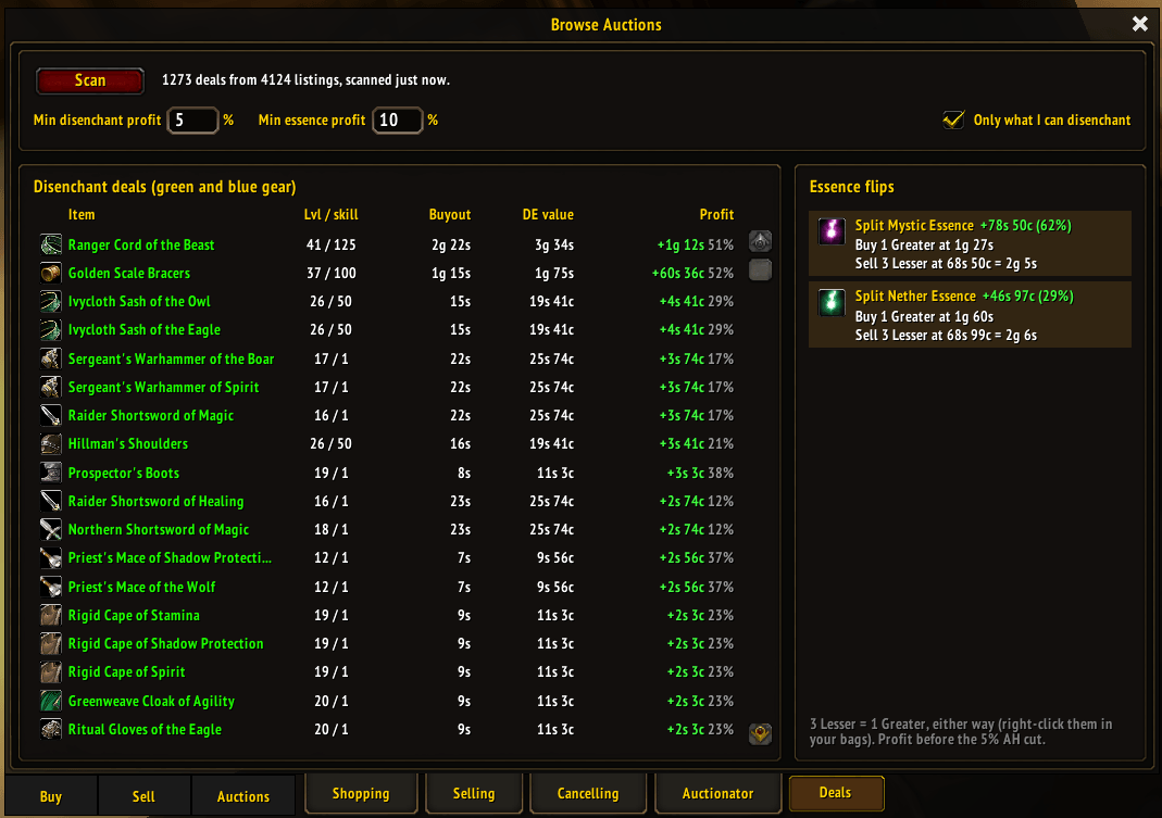 Auction House Deals