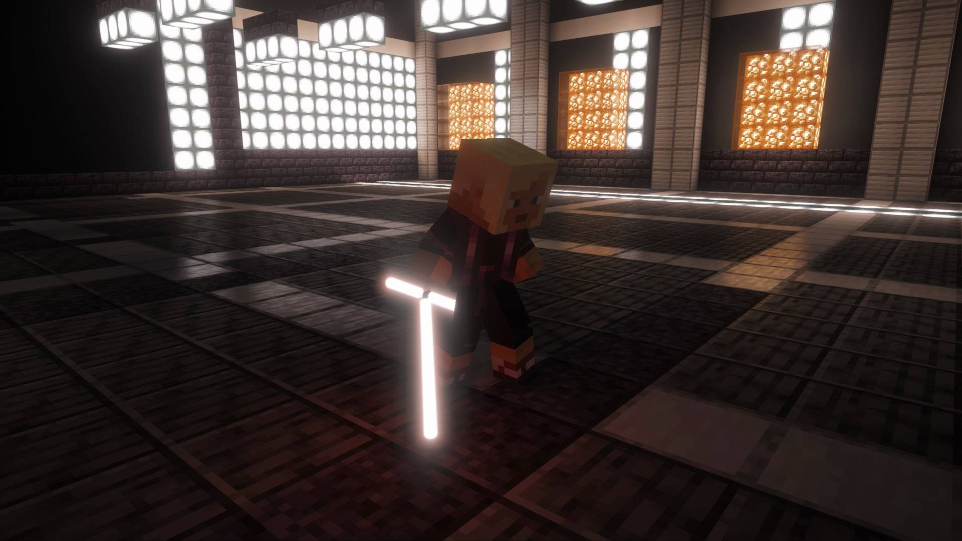 Thumbnail Recorded gameplay showing the saber ignition. The main blade and crossguard extend from the equipped hilt.