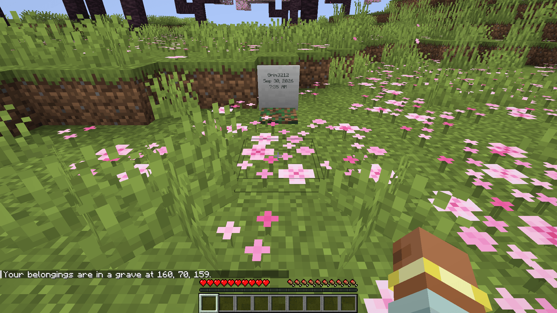 Chat tells you where your grave is when you die.