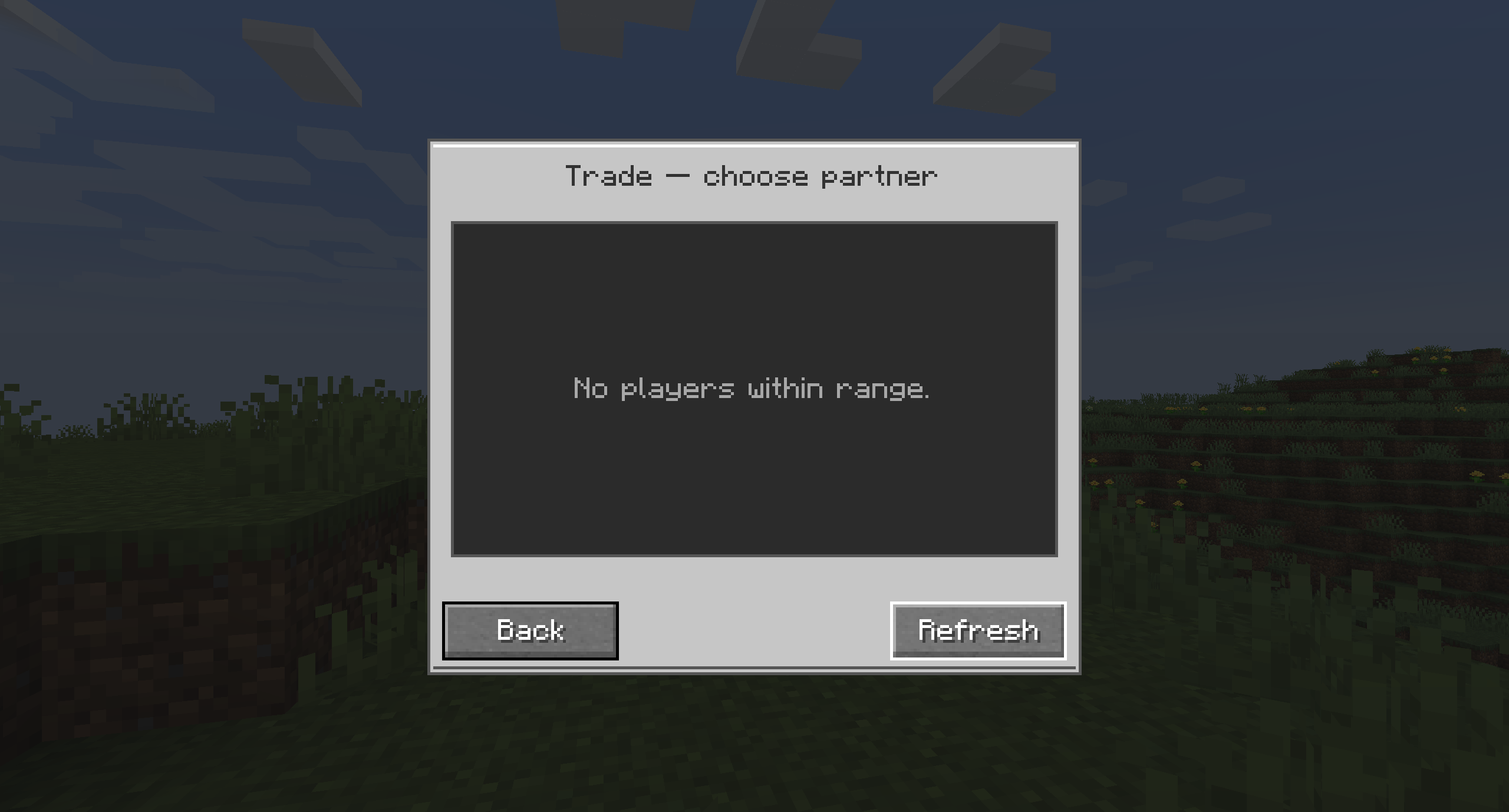 Thumbnail Go near a player you want to trade with