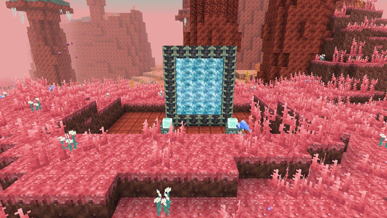 Arrive at a linked return portal and wake its dormant echo golems. Bedrock Edition.