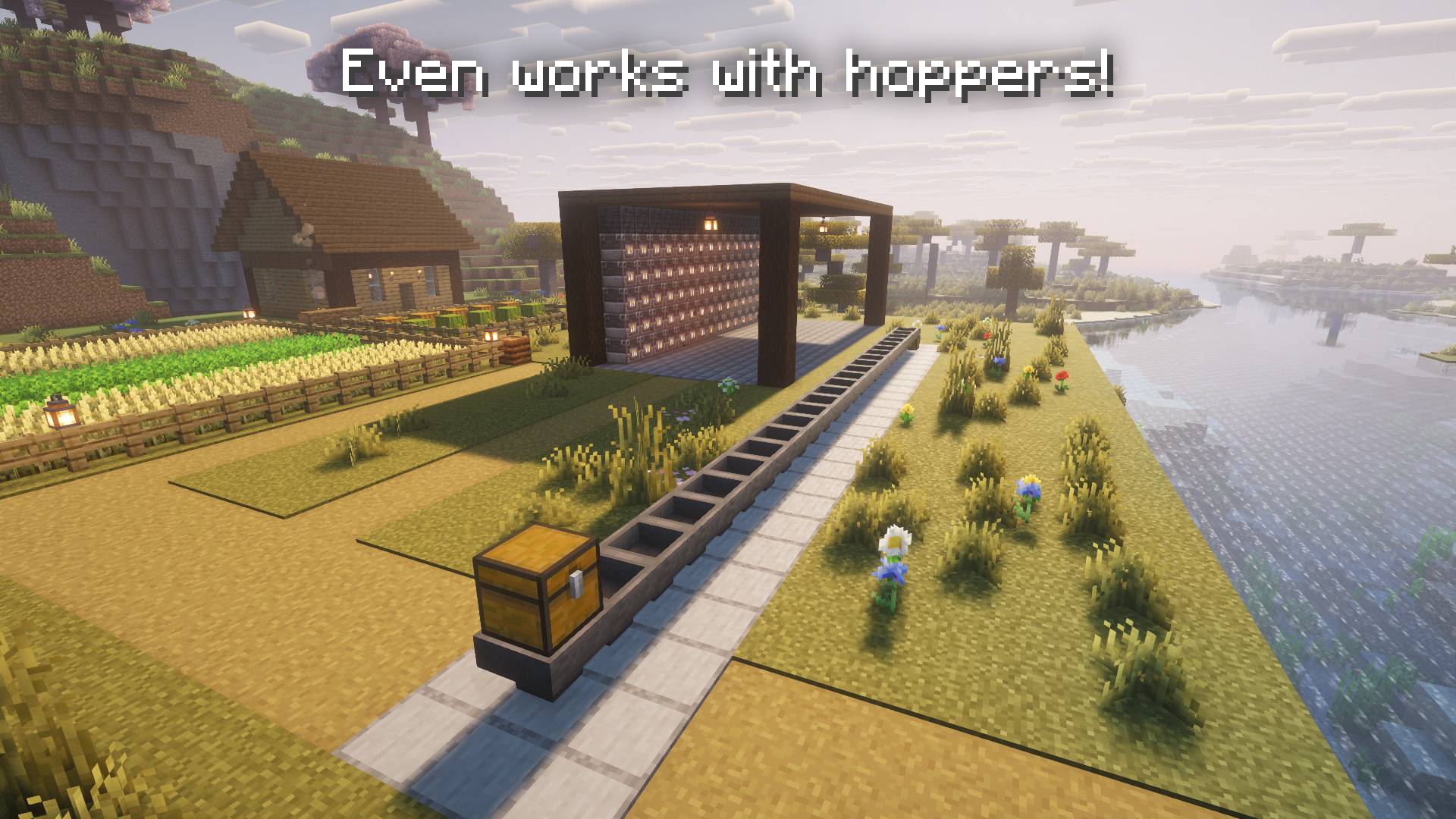Auto sorters and auto smelters getting clogged after that long mining trip? This mod will even speed up the movement of items through hoppers when you sleep through the night.