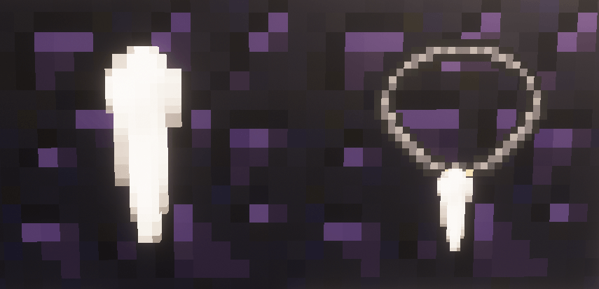 A tooth and necklace from mimic kind