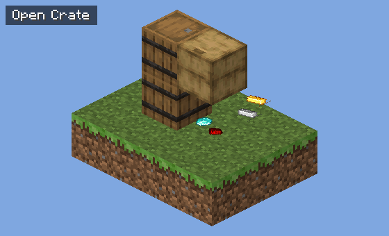 An Open Crate with items lying in front of it.