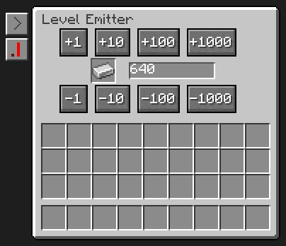 The Level Emitter screen in On/Off mode.