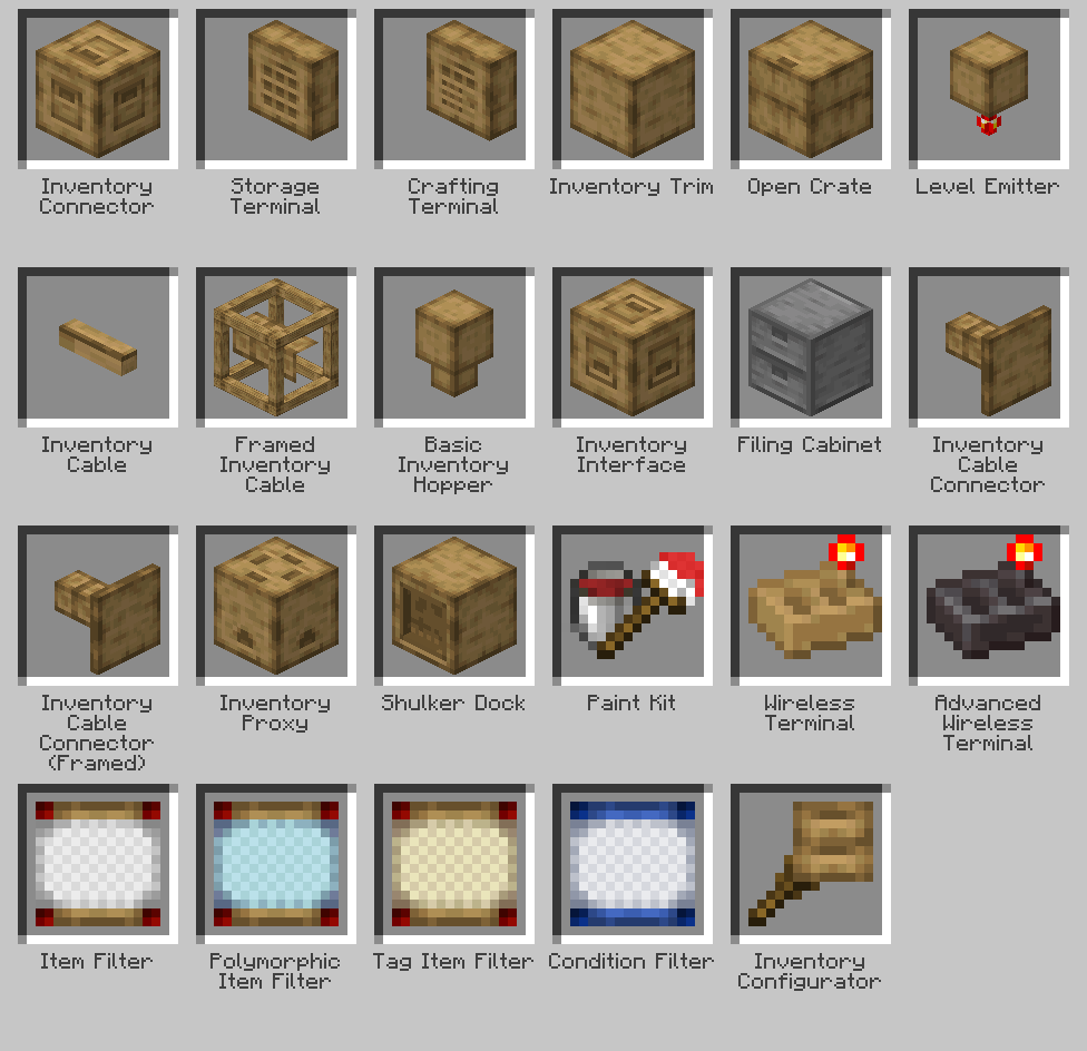 Every block and item of the mod.