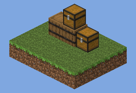 Step 1: a few chests and barrels.