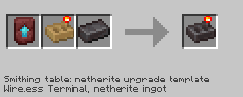 Advanced Wireless Terminal recipe (smithing table).