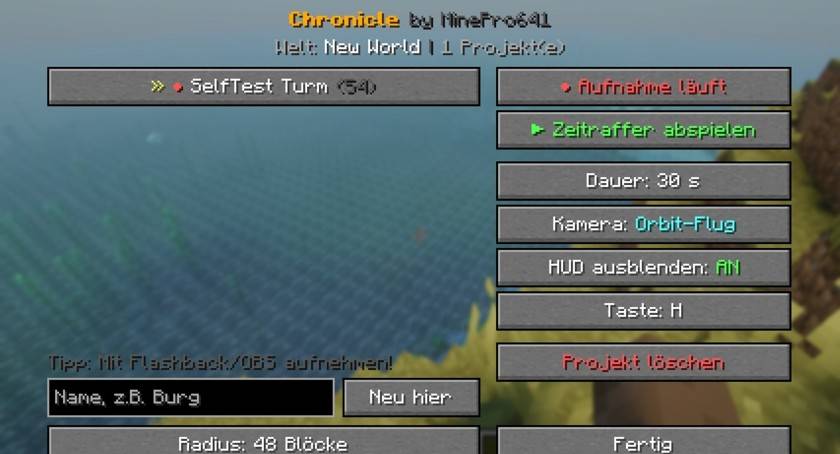 Create a build area - recording runs quietly in the background