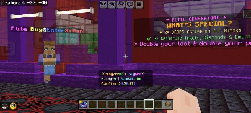 PlayZerMc's SkyGen | Economy, Tiered Gens & PvP Arena [Bedrock/MCPE] — screenshot 8