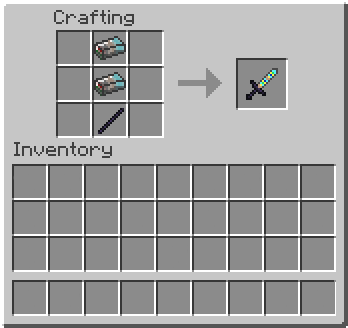 To craft the Sword you will need 2 Athan Ingots, and 1 Obsidian Rod.