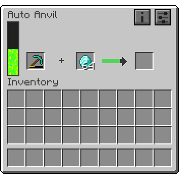 Using Auto Anvil to repair Diamond Pickaxe.