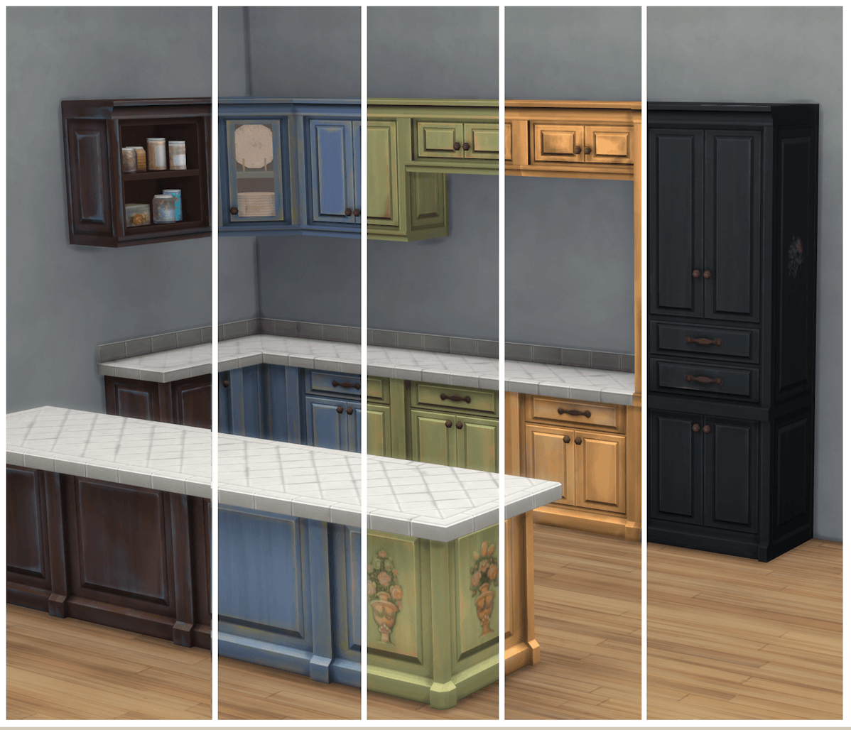 showing the different colour options