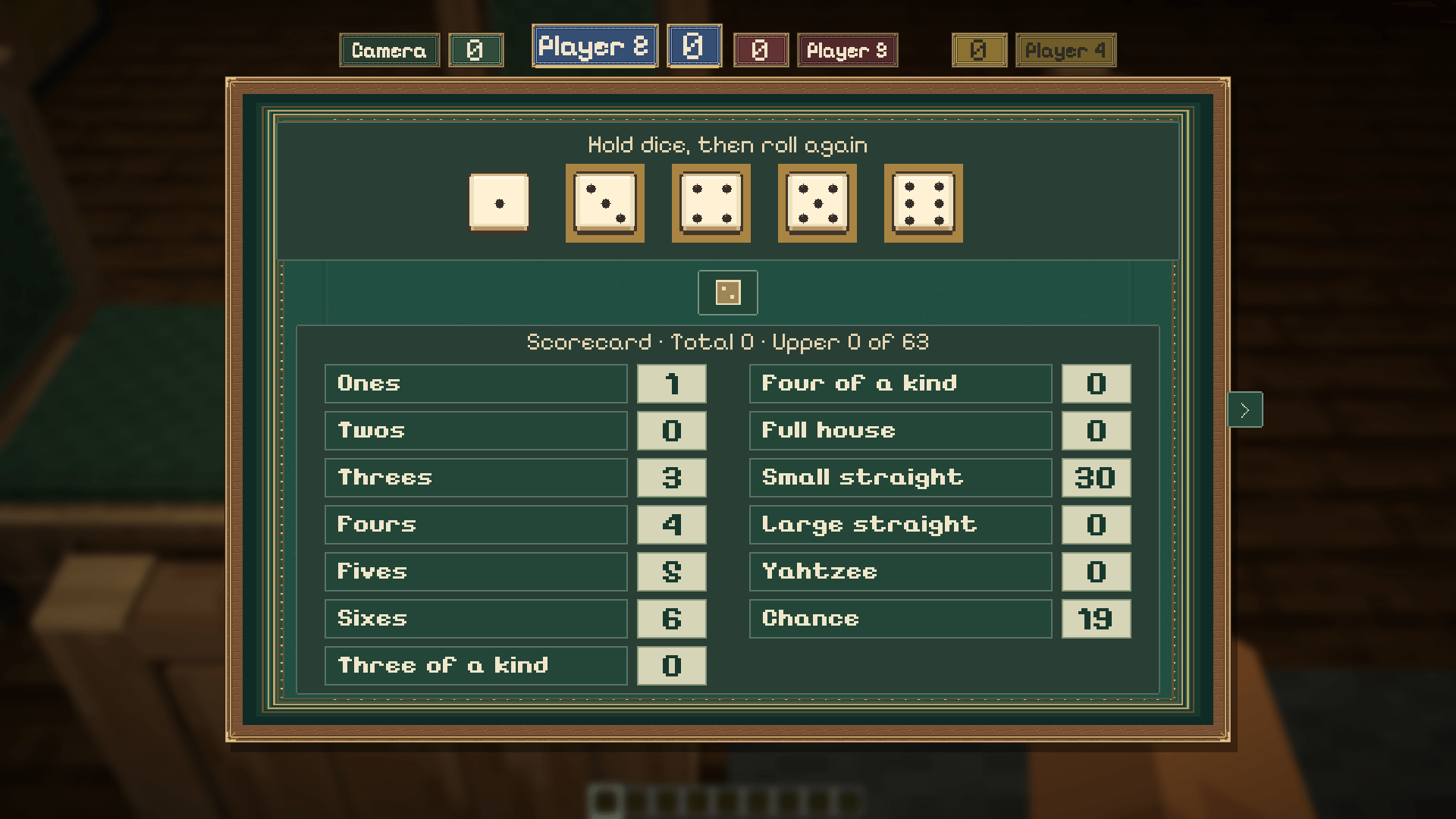Thumbnail Hold dice, roll again and choose a scoring category on the native Yahtzee screen.