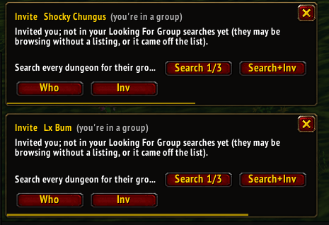 Invites, group not found yet