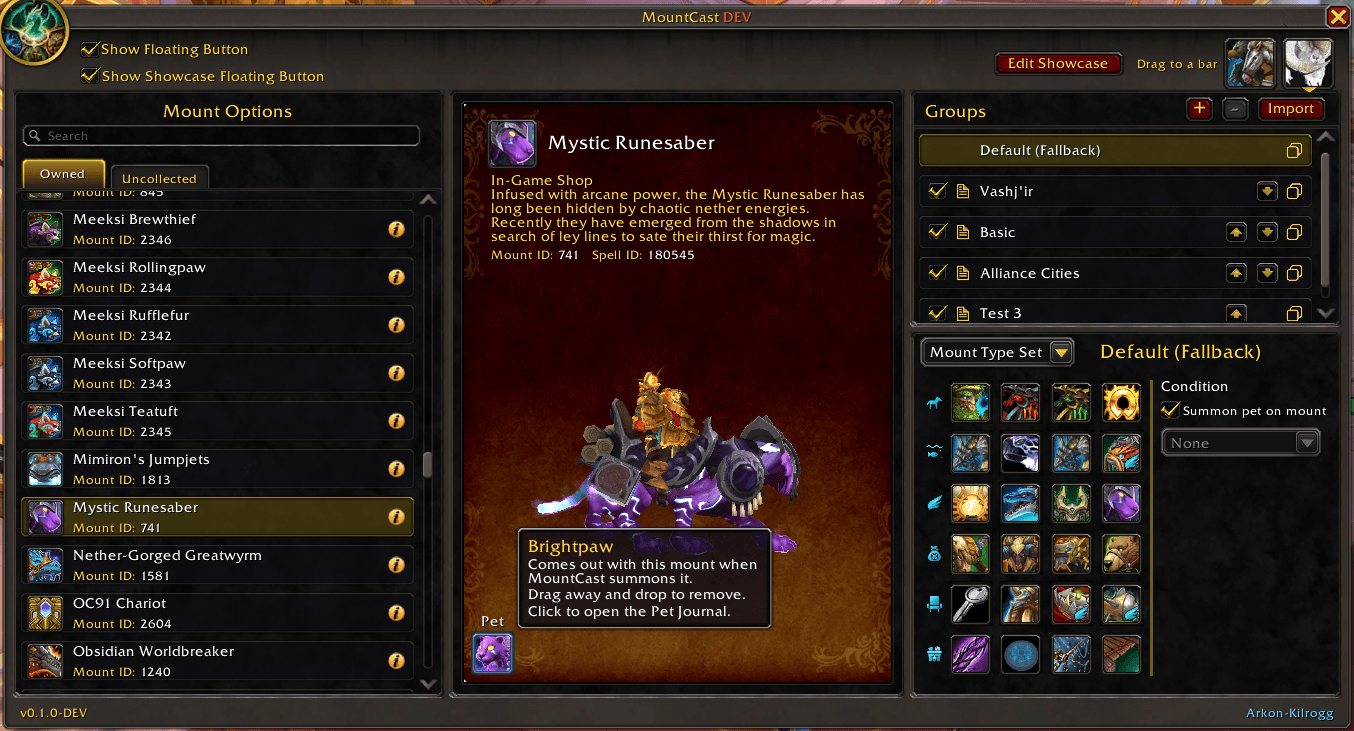 Set pet per mount. Make mount groups with conditions to change when conditions are met.