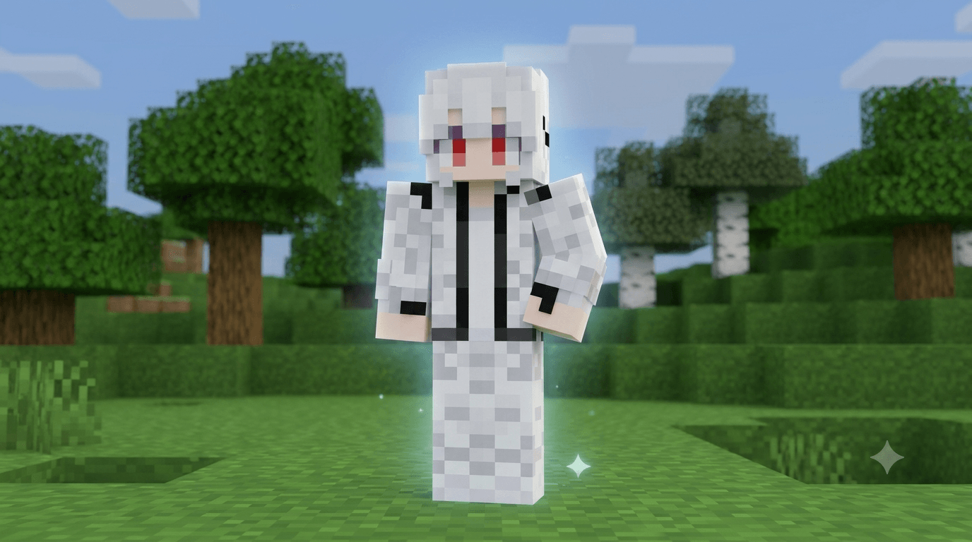 ONYX | White Demon Minecraft Skin — screenshot 1