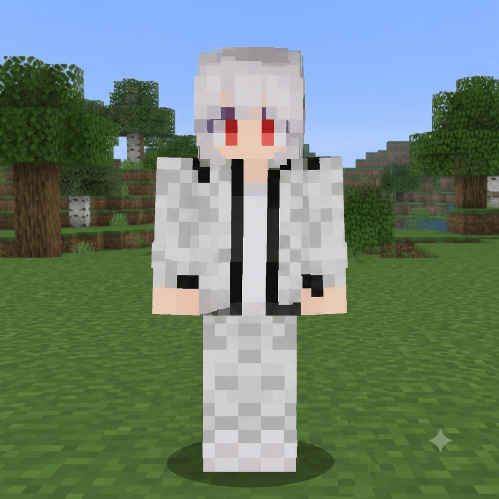 ONYX | White Demon Minecraft Skin — screenshot 2