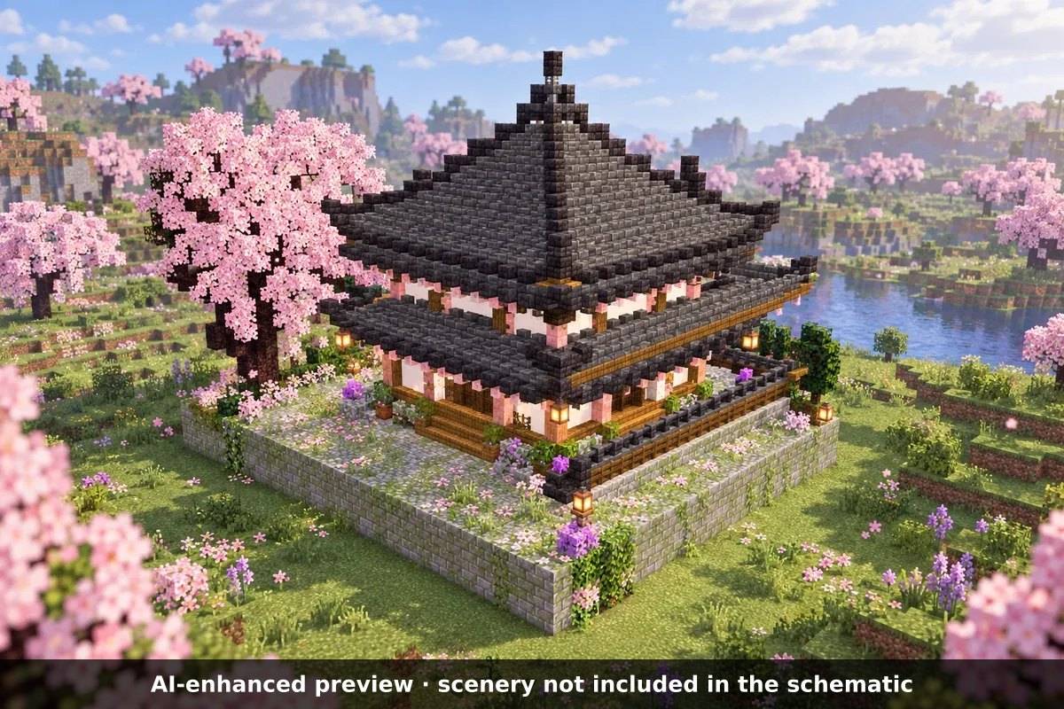 AI-enhanced preview: the scenery around the build is not part of the download.