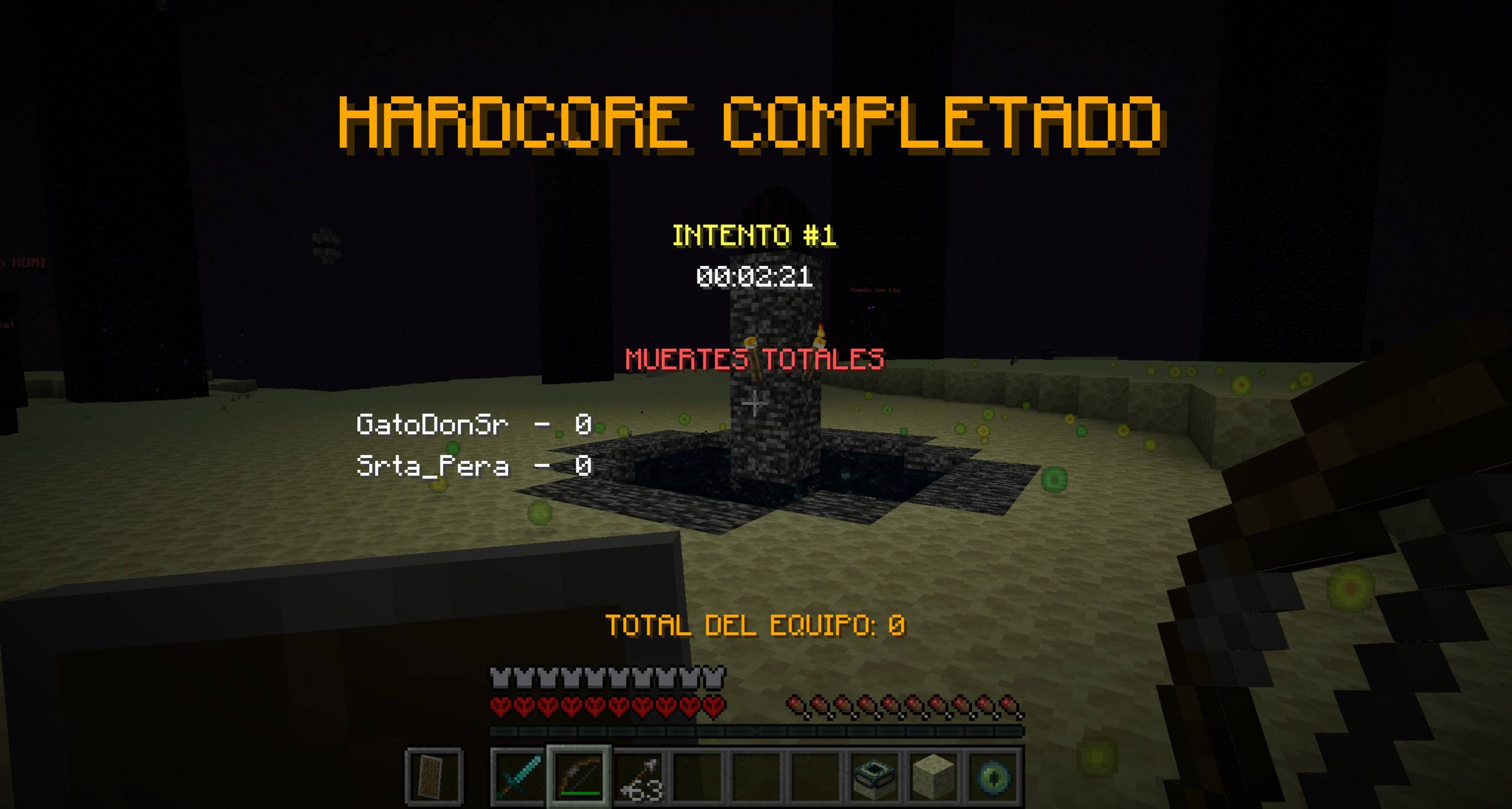 Defeat the Ender Dragon and survive until the final victory screen appears.