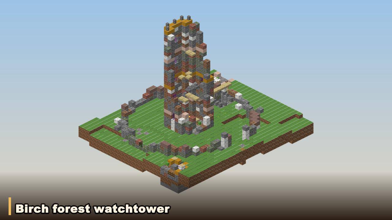 Birch forest watchtower