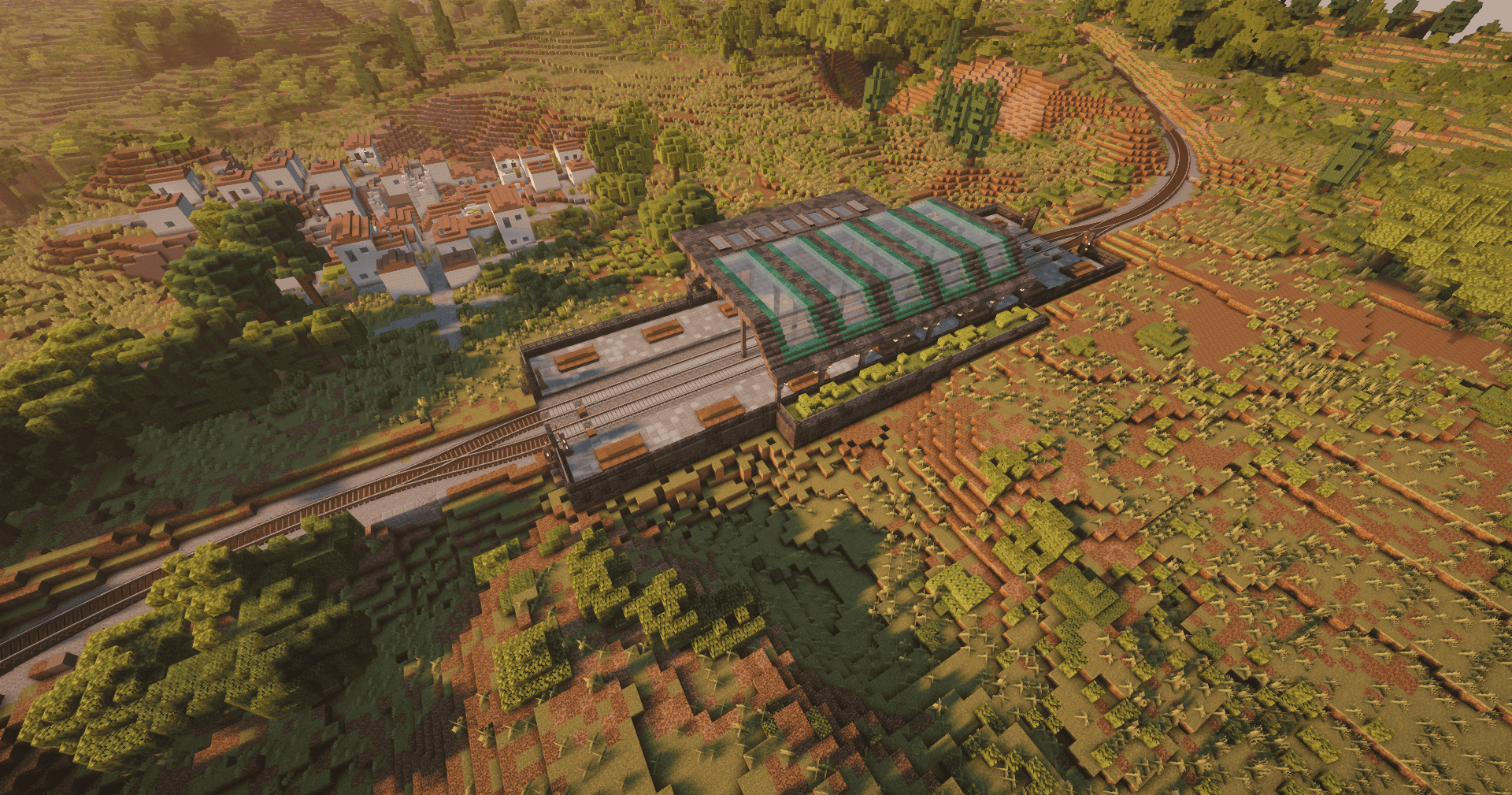 Thumbnail Passing station for single track line (lithosphere + still life + distant horizons + towns and towers)