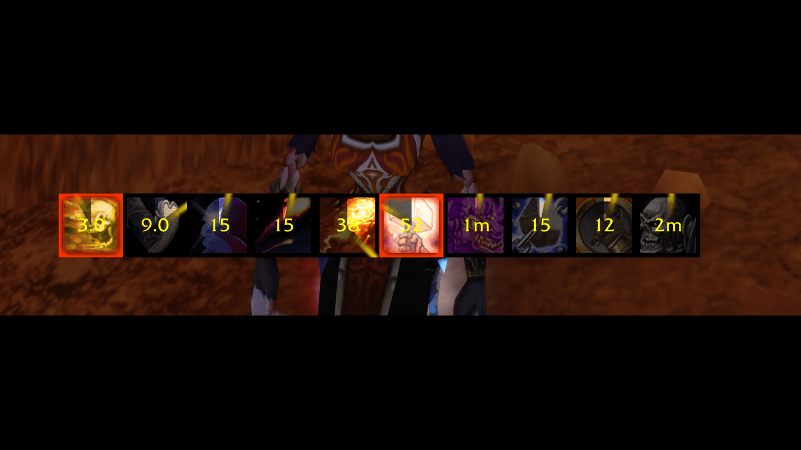 Thumbnail Everything your current target has burned, and how long until it is back. Tracked straight from the combat log with nothing to set up - switch targets and the bar follows.