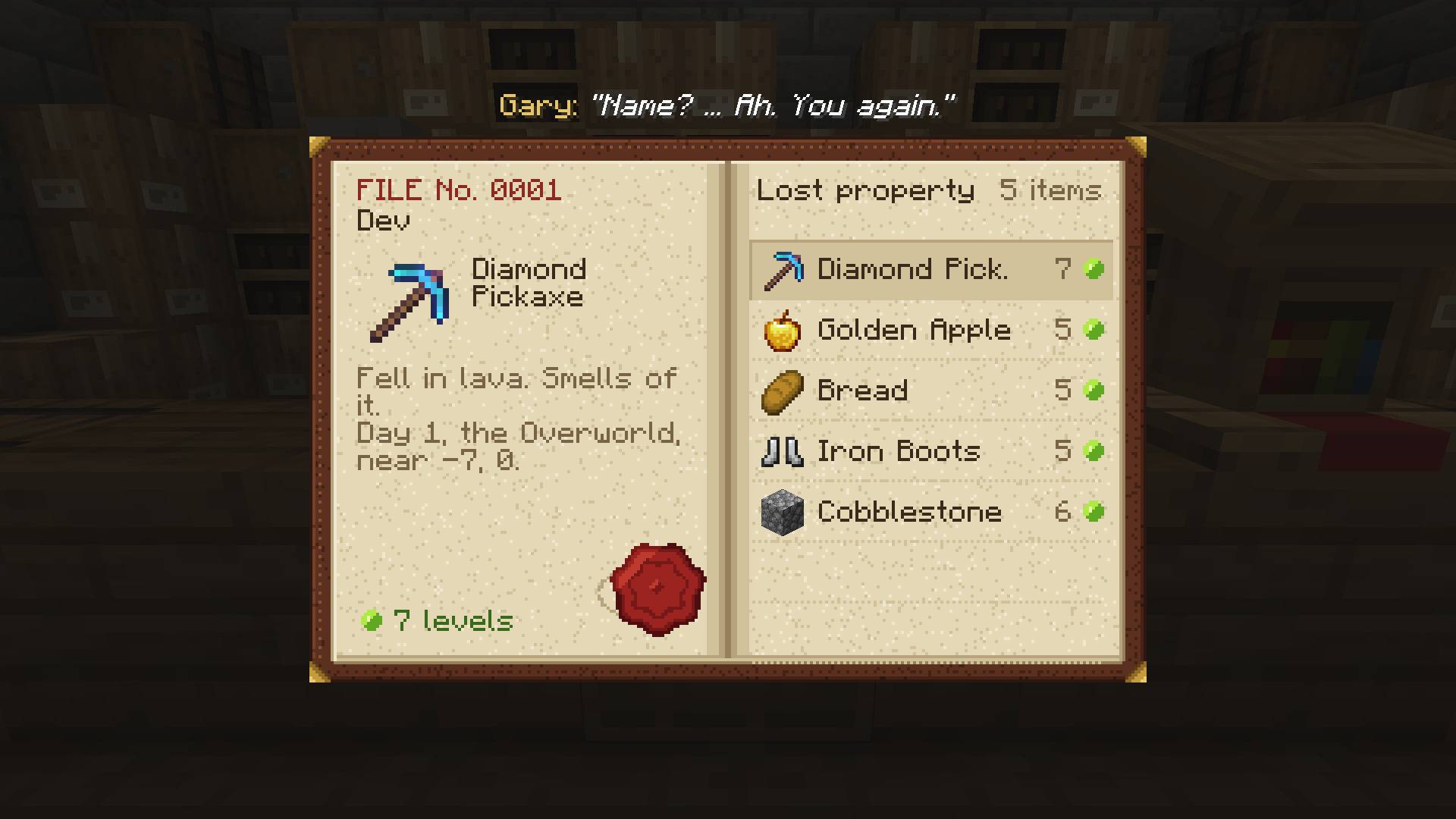 Thumbnail Everything you ever lost, with where, when and how. Buy it back with levels, at emotional value.