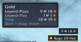 Your gold and all your characters' gold