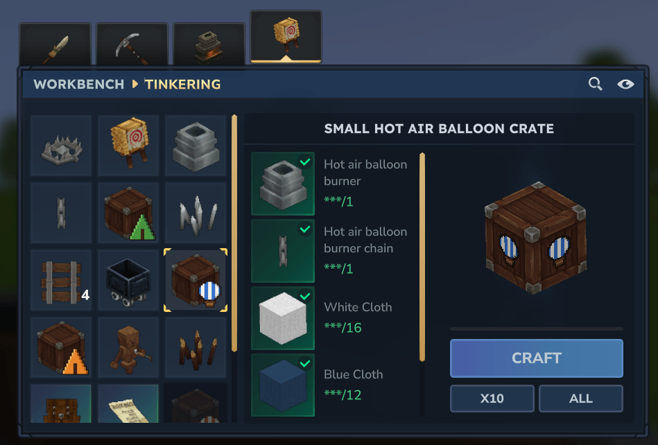 Small balloon crate recipe