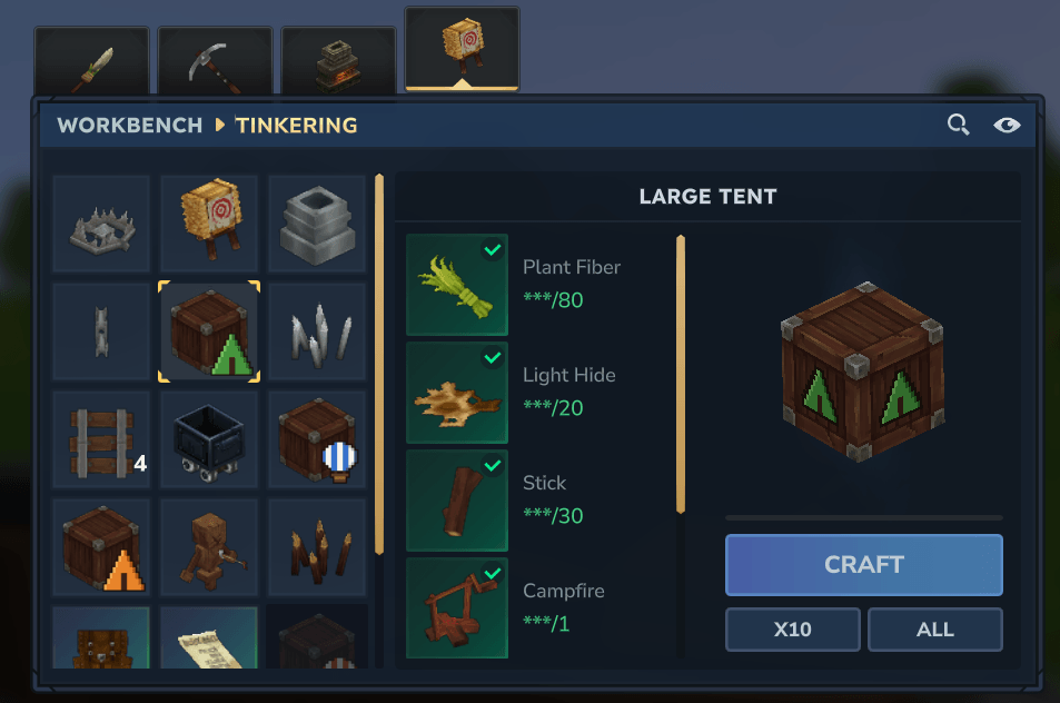 Large Tent crate recipe