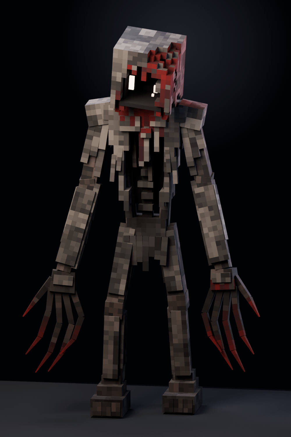 Thumbnail The Hollower: full creature model. Blender studio render, not an in-game screenshot. Rendered from the creature model included in the mod. AI assistance was used in the source model workflow.