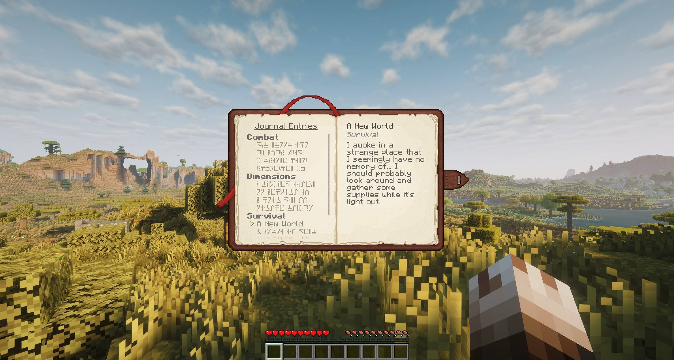 Thumbnail A demonstration of what an unlocked entry being viewed looks like in the journal GUI.