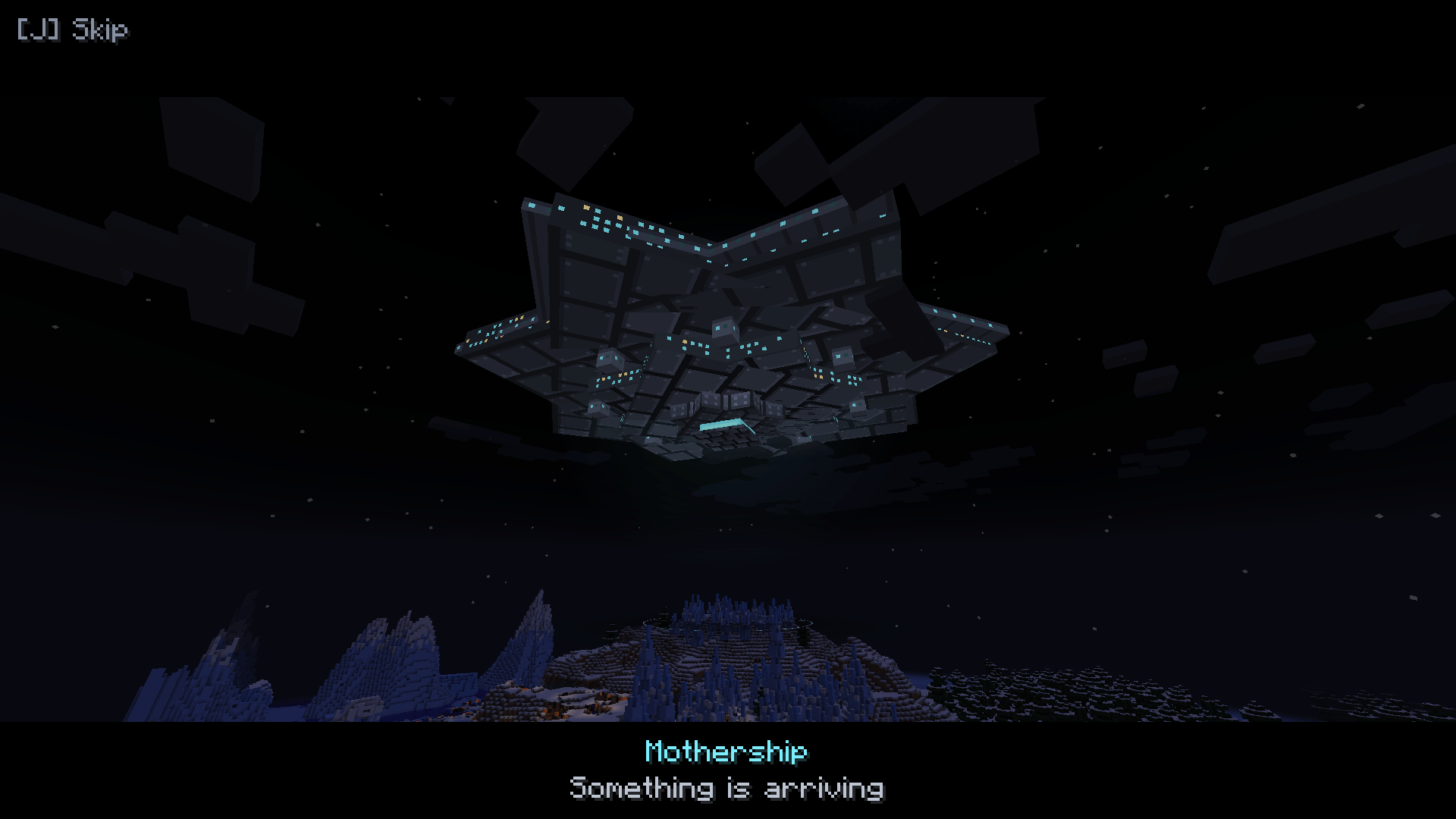 A ship the size of a town slides in over the target, opens its doors, and fires once.
