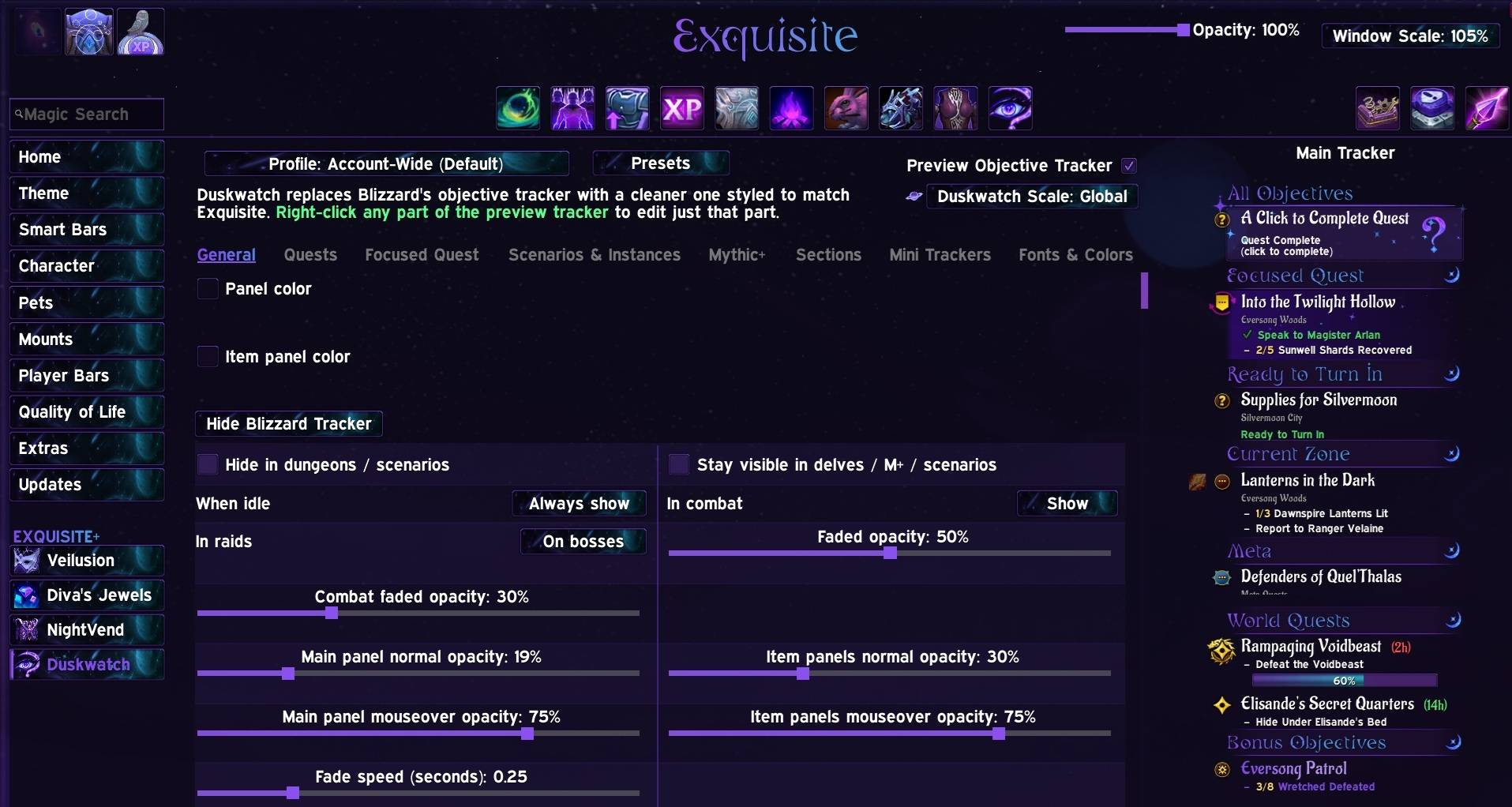 General Dashboard page